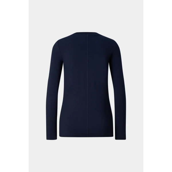 Bogner Alexi Long-Sleeved Top in Navy, view 2 | Long Sleeve | Coveti