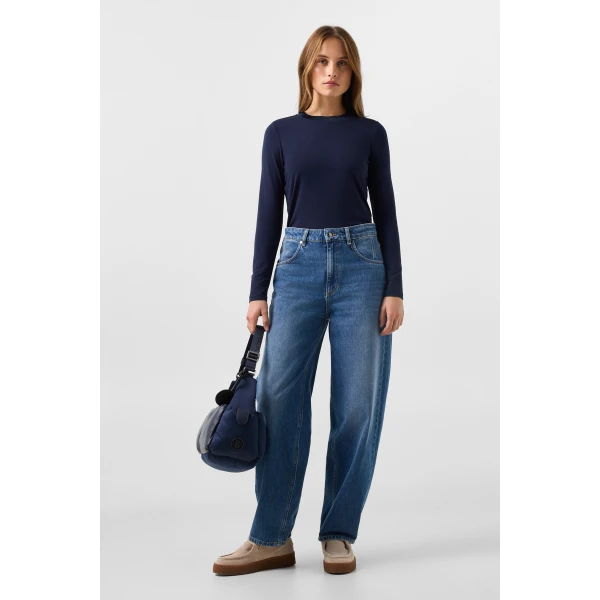 Bogner Alexi Long-Sleeved Top in Navy, view 5 | Long Sleeve | Coveti