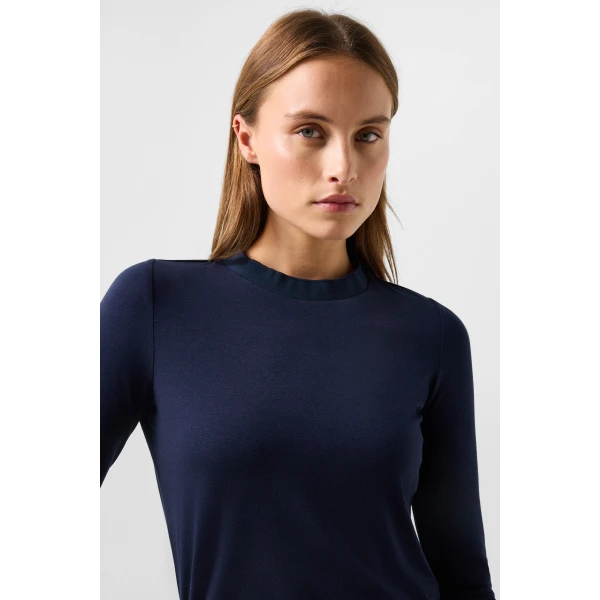 Bogner Alexi Long-Sleeved Top in Navy, view 6 | Long Sleeve | Coveti