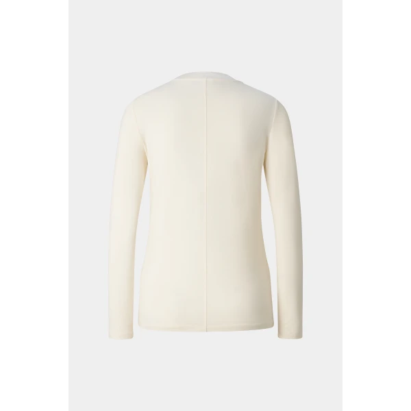 Bogner Alexi Long-Sleeved Top in Off White, view 2 | Long Sleeve | Coveti