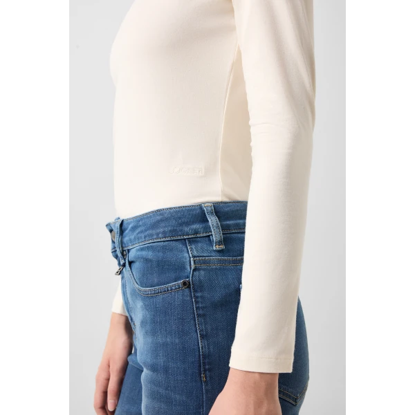 Bogner Alexi Long-Sleeved Top in Off White, view 6 | Long Sleeve | Coveti