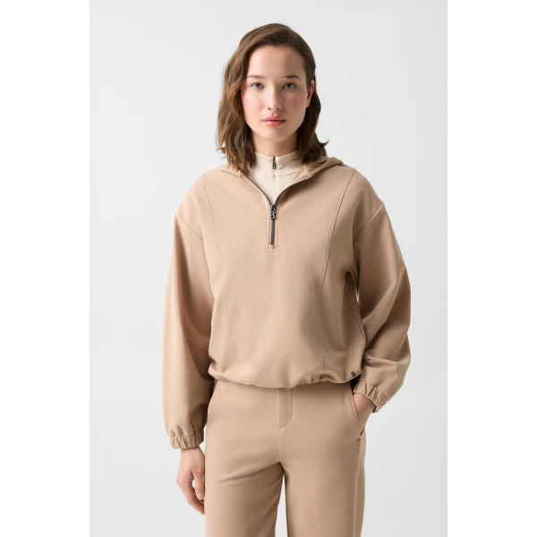 Bogner Alia Hoodie in Camel, view 3 | Hoodies | Coveti