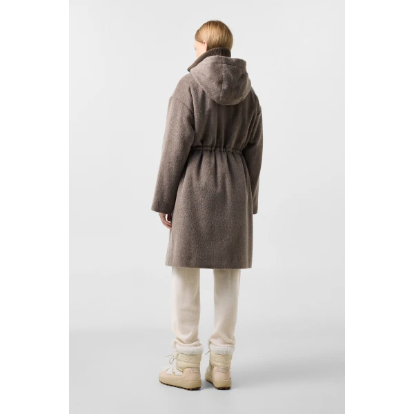 Bogner Amory Wool Coat in Grey-Brown, view 5 | Wool Coat | Coveti
