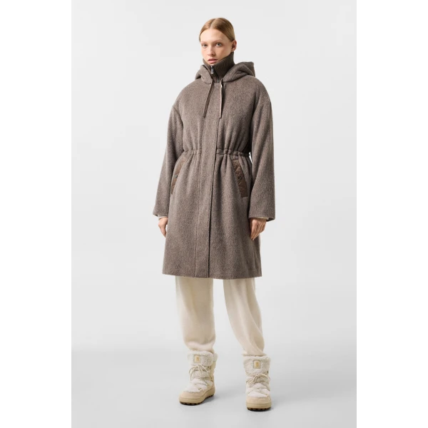 Bogner Amory Wool Coat in Grey-Brown, view 6 | Wool Coat | Coveti