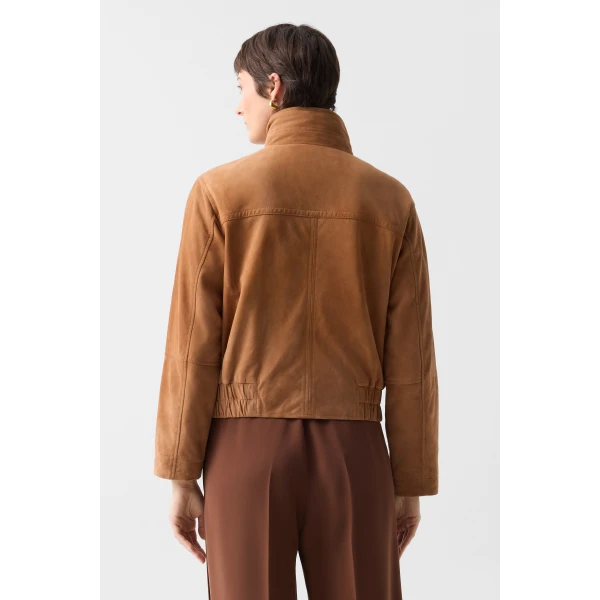 Bogner Anouk Leather Blouson in Cognac, view 5 | Leather Jackets | Coveti