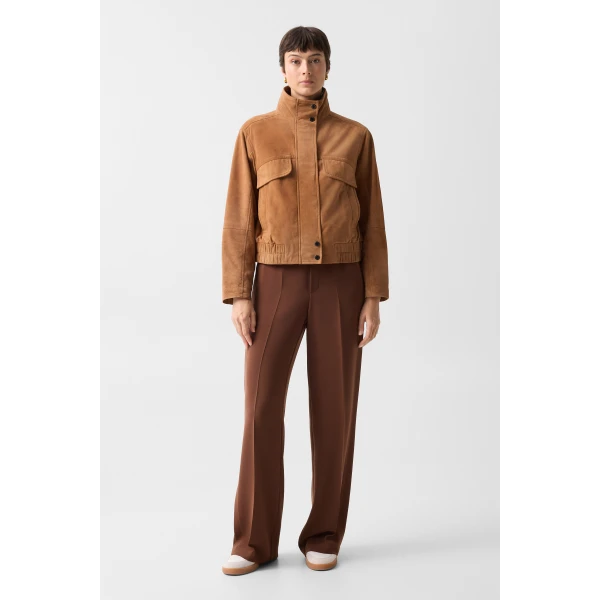 Bogner Anouk Leather Blouson in Cognac, view 6 | Leather Jackets | Coveti