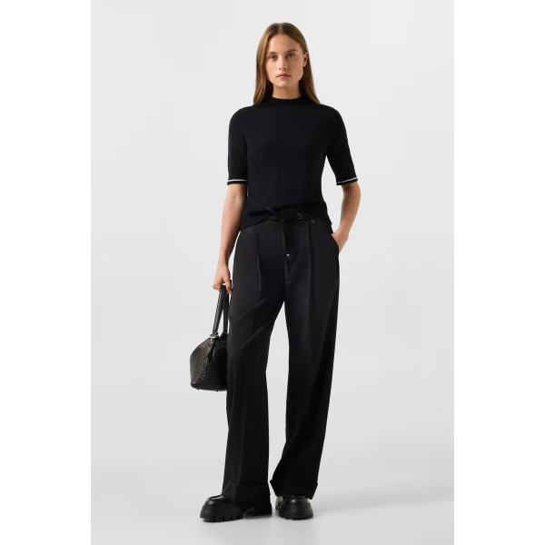 Bogner Antonia Virgin Wool and Silk Knitted Jumper in Black, view 5 | Sweaters | Coveti