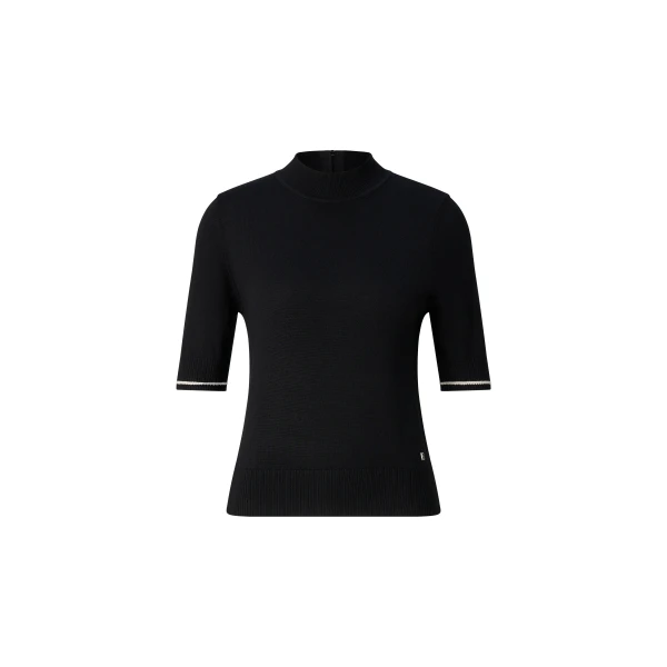Bogner Antonia Virgin Wool and Silk Knitted Jumper in Black | Sweaters | Coveti