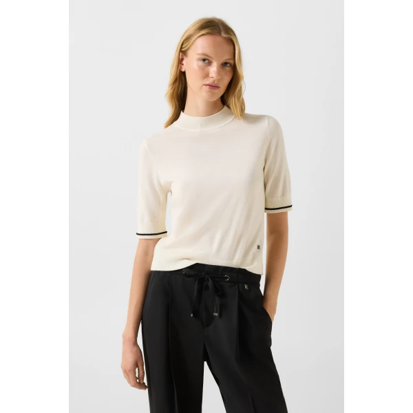 Bogner Antonia Virgin Wool and Silk Knitted Jumper in Off White, view 3 | Sweaters | Coveti