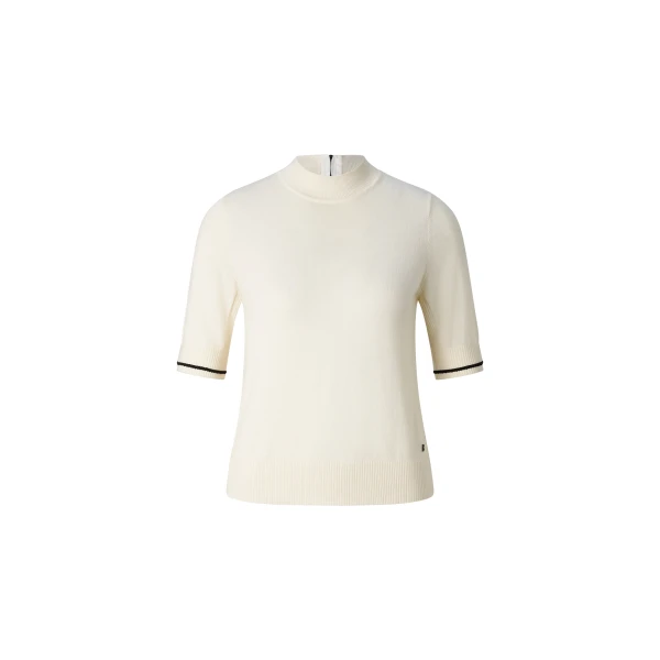 Antonia Virgin Wool and Silk Knitted Jumper in Off White
