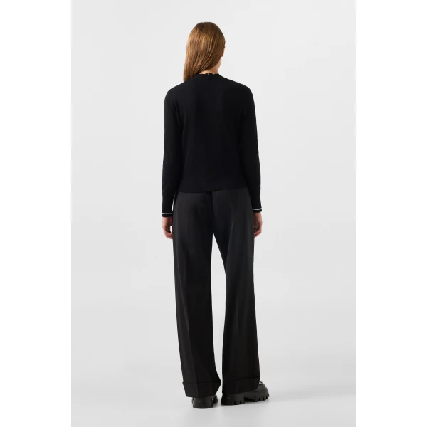 Bogner Azou Virgin Wool and Silk Knit Jacket in Black, view 4 | Cardigan | Coveti