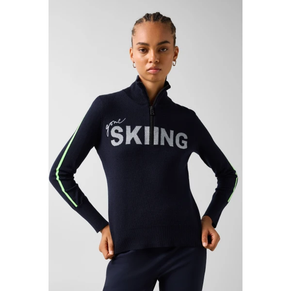 Bogner Azra Troyer in Navy, view 3 | Sweaters | Coveti