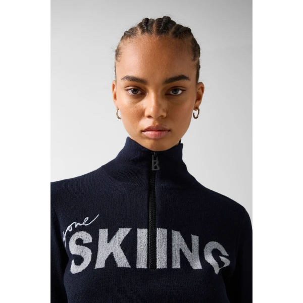 Bogner Azra Troyer in Navy, view 6 | Sweaters | Coveti