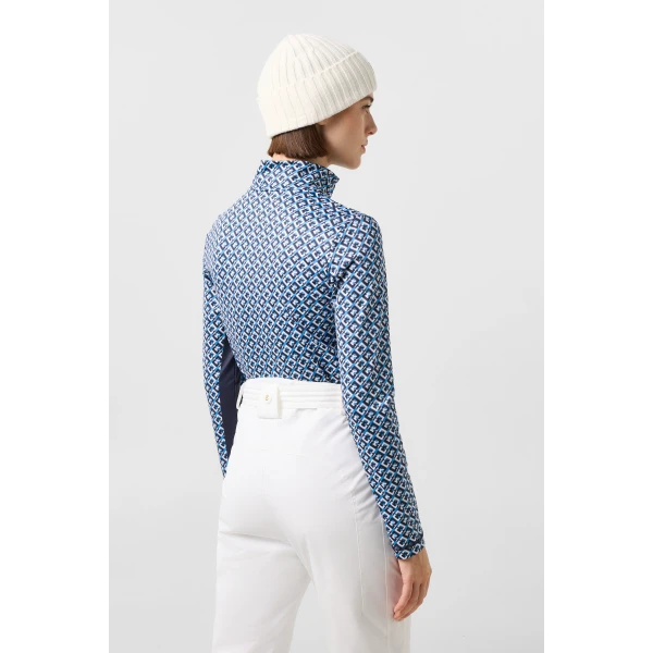 Bogner Beline First Layer in Cyan, Navy and White, view 4 | Long Sleeve | Coveti