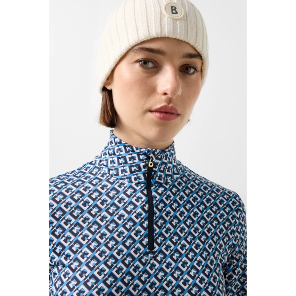 Bogner Beline First Layer in Cyan, Navy and White, view 6 | Long Sleeve | Coveti