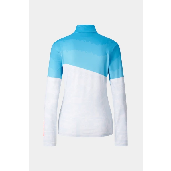 Bogner Beline First Layer in Cyan, White and Red, view 2 | Long Sleeve | Coveti