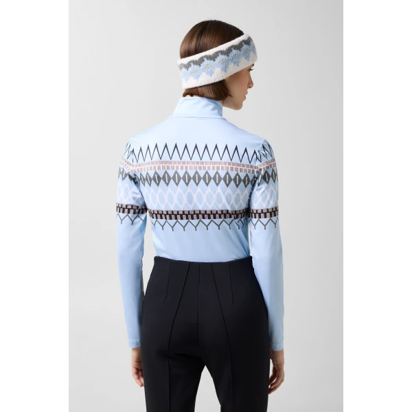 Bogner Beline First Layer in Light Blue and Grey, view 4 | Long Sleeve | Coveti