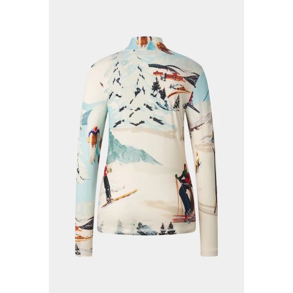 Bogner Beline First Layer in Off White and Light Blue, view 2 | Long Sleeve | Coveti