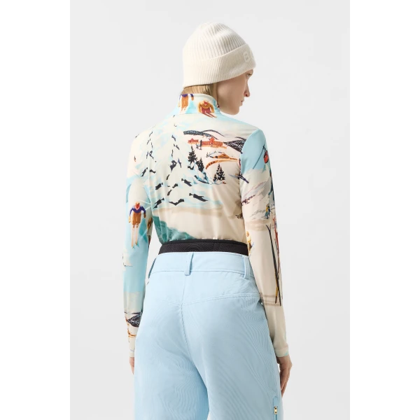 Bogner Beline First Layer in Off White and Light Blue, view 4 | Long Sleeve | Coveti