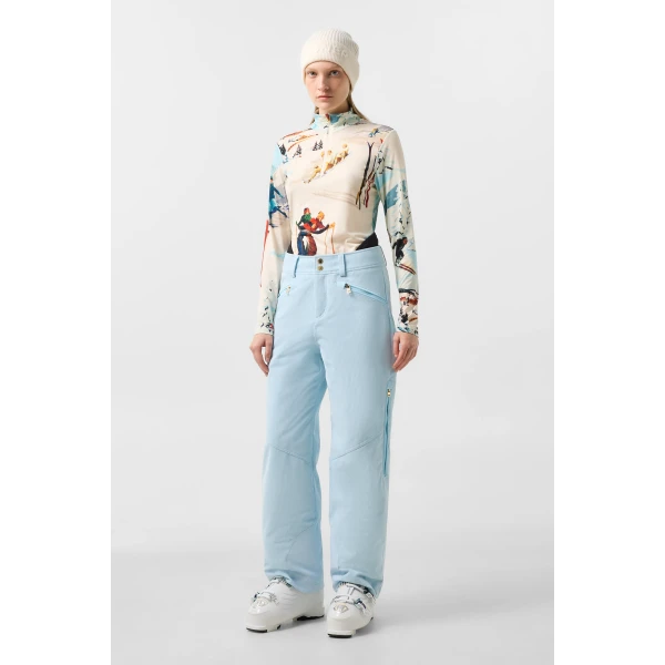 Bogner Beline First Layer in Off White and Light Blue, view 5 | Long Sleeve | Coveti