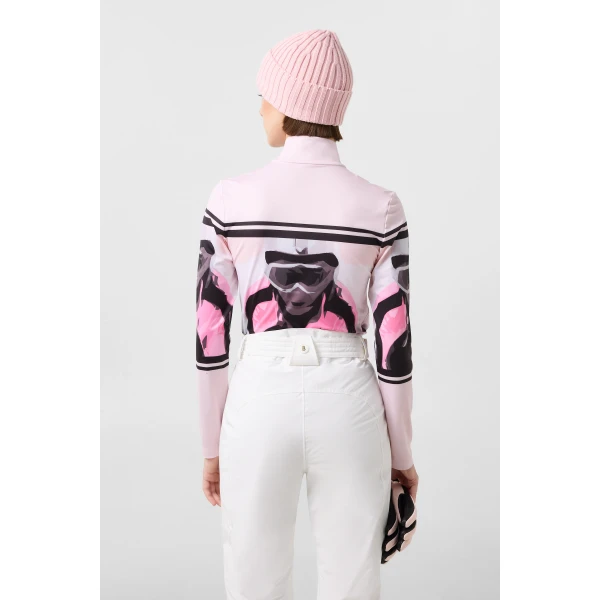 Bogner Beline First Layer in Pink and Black, view 4 | Long Sleeve | Coveti