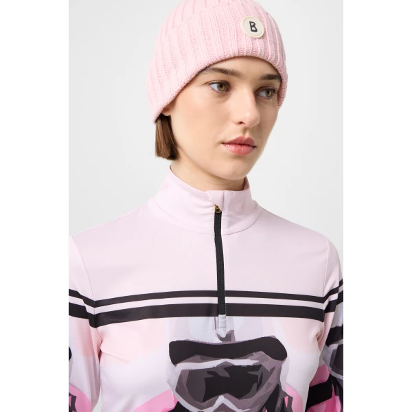 Bogner Beline First Layer in Pink and Black, view 6 | Long Sleeve | Coveti
