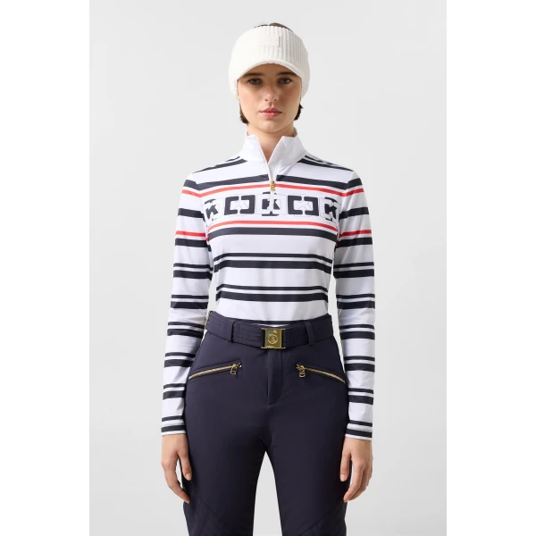 Bogner Beline First Layer in White and Black, view 3 | Long Sleeve | Coveti