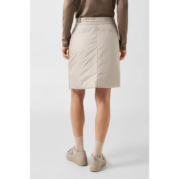 Bogner Belva Functional Quilted Skirt in Beige, view 4 | Midi Skirts | Coveti