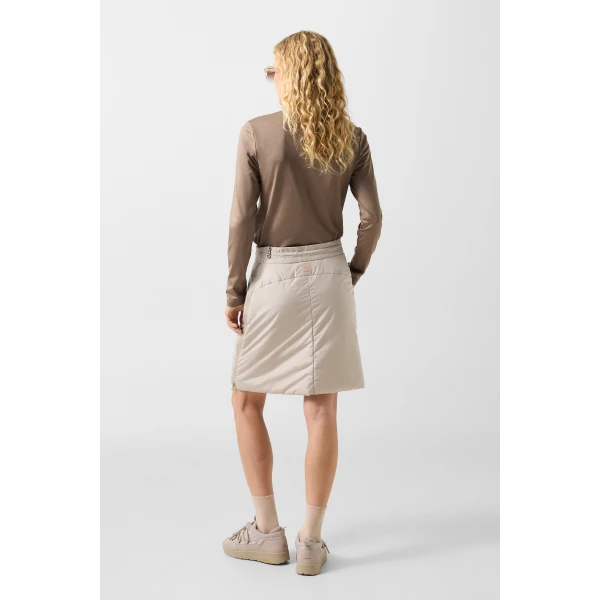 Bogner Belva Functional Quilted Skirt in Beige, view 5 | Midi Skirts | Coveti