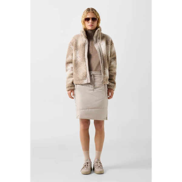 Bogner Belva Functional Quilted Skirt in Beige, view 6 | Midi Skirts | Coveti
