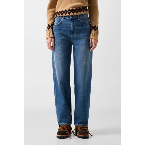Bogner Bina Barrel Fit Jeans in Denim Blue, view 3 | Denim | Coveti