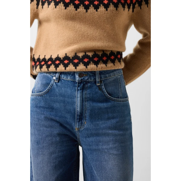 Bogner Bina Barrel Fit Jeans in Denim Blue, view 6 | Denim | Coveti