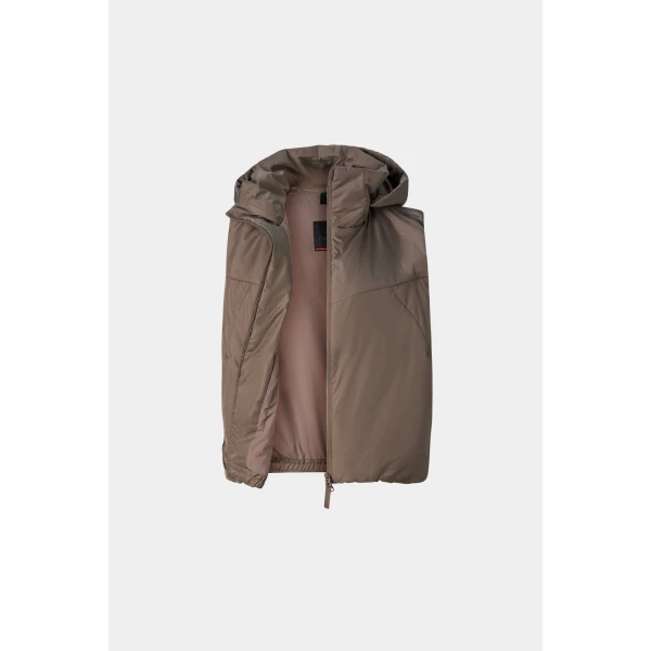Bogner Bonny Quilted Waistcoat in Taupe, view 2 | Vests | Coveti