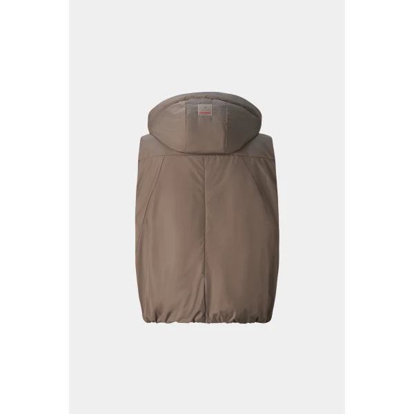 Bogner Bonny Quilted Waistcoat in Taupe, view 3 | Vests | Coveti