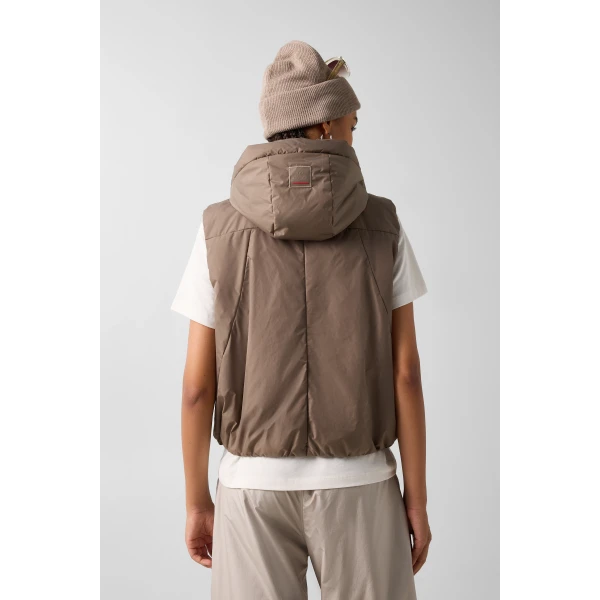 Bogner Bonny Quilted Waistcoat in Taupe, view 5 | Vests | Coveti