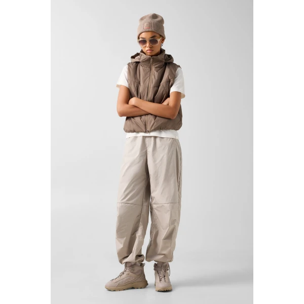 Bogner Bonny Quilted Waistcoat in Taupe, view 6 | Vests | Coveti