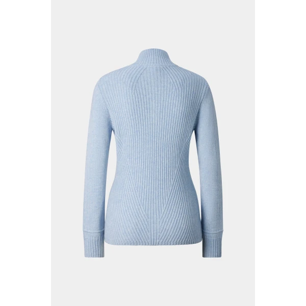 Bogner Camila Cashmere Jumper in Light Blue, view 2 | Sweaters | Coveti