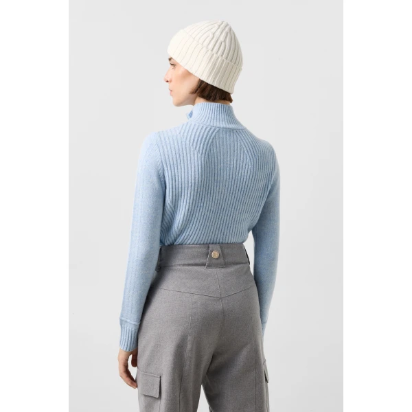 Bogner Camila Cashmere Jumper in Light Blue, view 4 | Sweaters | Coveti