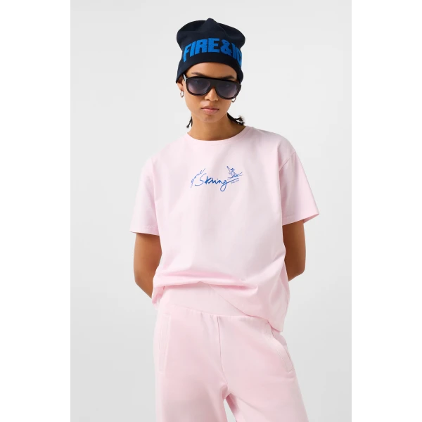 Bogner Cara Cotton T-Shirt in Pink, view 3 | T-shirts | Coveti