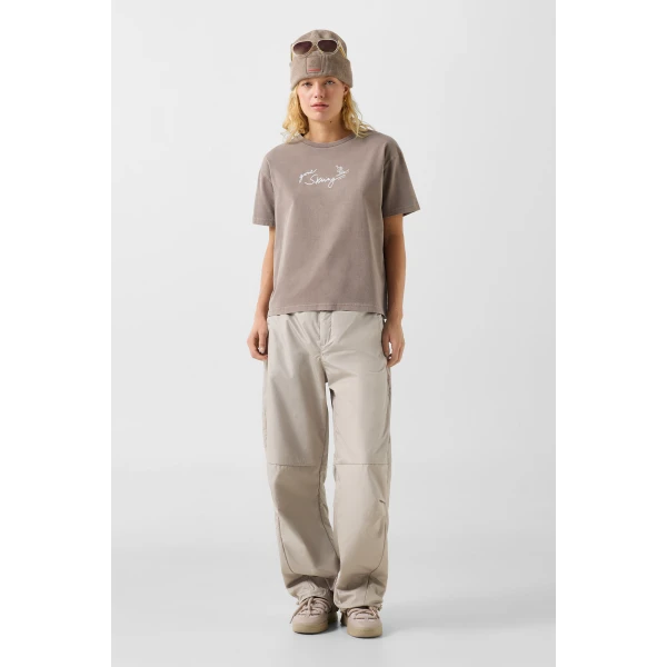 Bogner Cara Cotton T-Shirt in Taupe, view 5 | T-shirts | Coveti