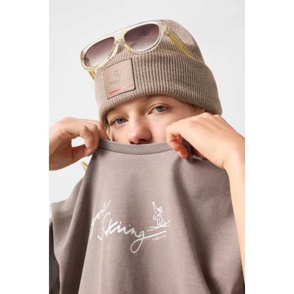Bogner Cara Cotton T-Shirt in Taupe, view 6 | T-shirts | Coveti