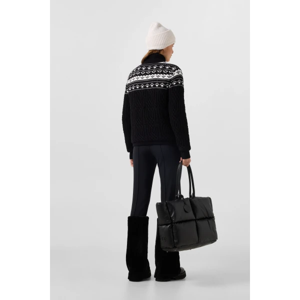 Bogner Carolyn Norwegian-Style Knit Jacket in Black, view 4 | Cardigan | Coveti