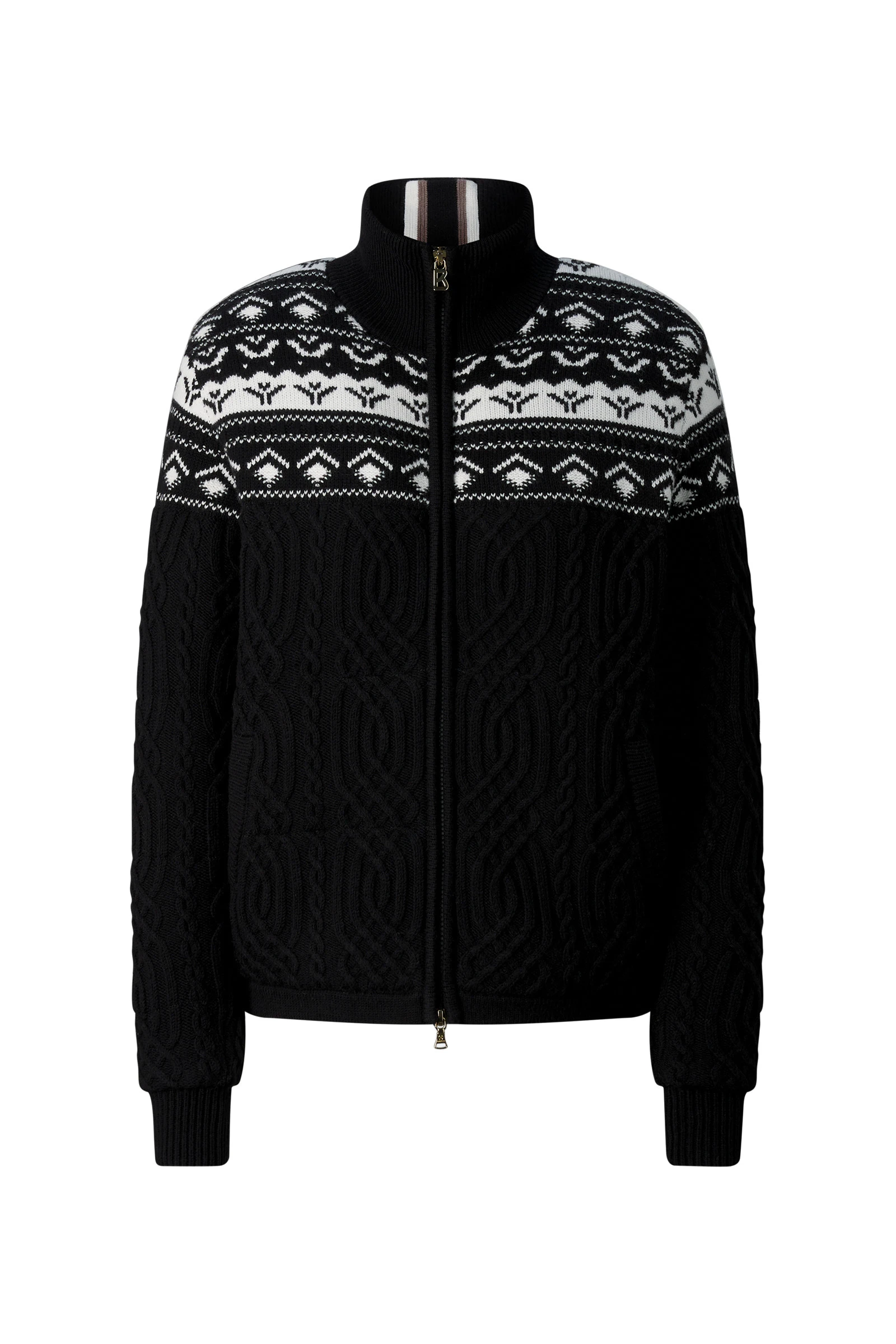 Bogner Carolyn Norwegian-Style Knit Jacket in Black Bogner Carolyn Norwegian-Style Knit Jacket in Black | Cardigan | Coveti