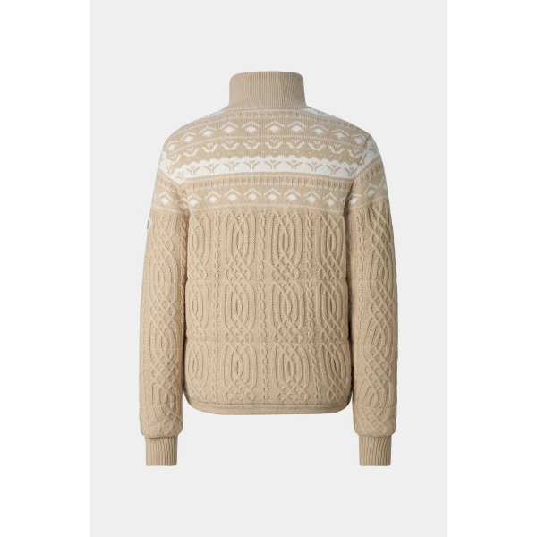 Bogner Carolyn Norwegian-Style Knit Jacket in Camel, view 2 | Cardigan | Coveti