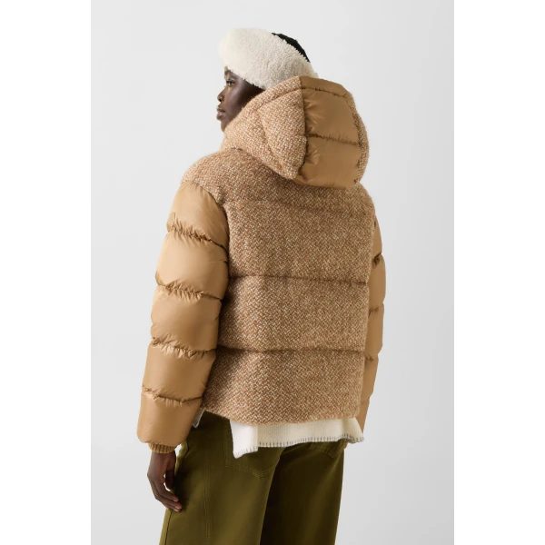 Bogner Cathy Bouclé Down Jacket in Camel, view 5 | Jackets | Coveti
