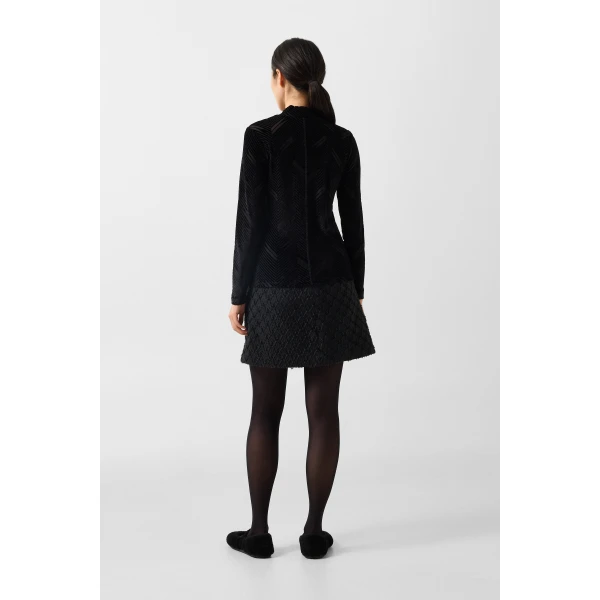 Bogner Cherie Velvet Long-Sleeved Top in Black, view 5 | Long Sleeve | Coveti