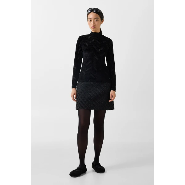 Bogner Cherie Velvet Long-Sleeved Top in Black, view 6 | Long Sleeve | Coveti