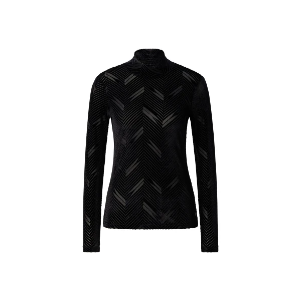 Bogner Cherie Velvet Long-Sleeved Top in Black | Long Sleeve | Coveti