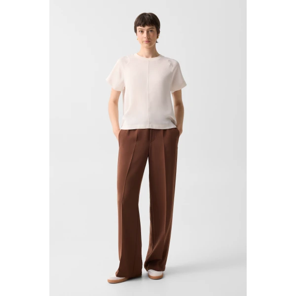 Bogner Dakota Satin Shirt in Cream, view 5 | Short Sleeved | Coveti