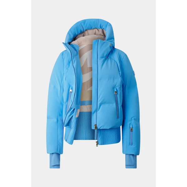 Bogner Dea Down Ski Jacket in Cyan-Blue, view 2 | Jackets | Coveti